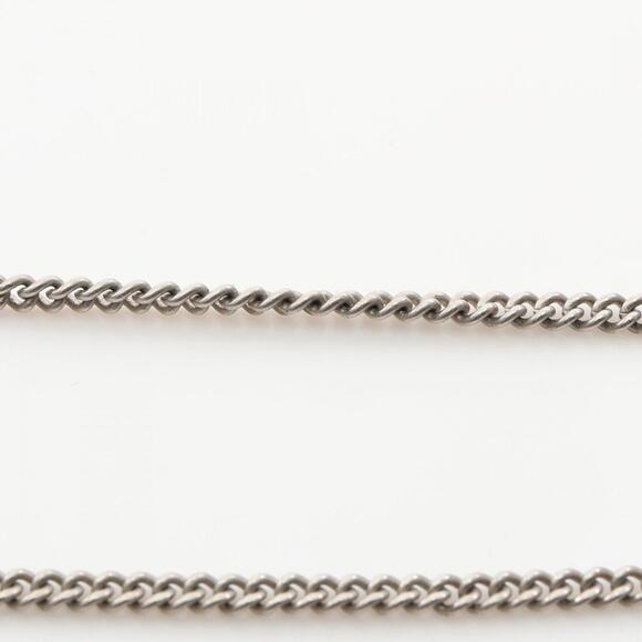 CHANEL Silver Logo Necklace